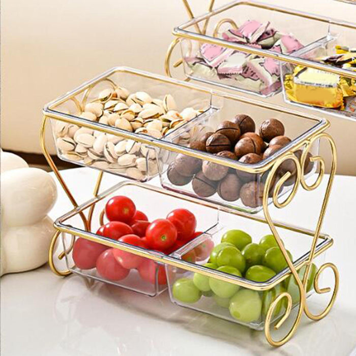 Crofta Crofta  Divided Snack Serving Bowl Tray Versatile Food Storage Box for Family Dinner