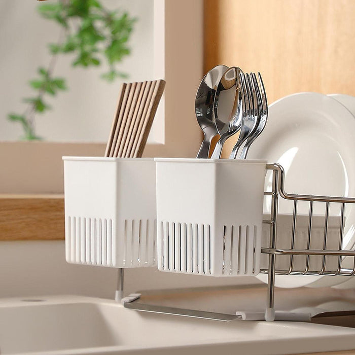 Crofta Crofta  Cutlery Drainer Utensil Drying Rack Basket Holder for Spoons Larger Utensils 11x10x8cm