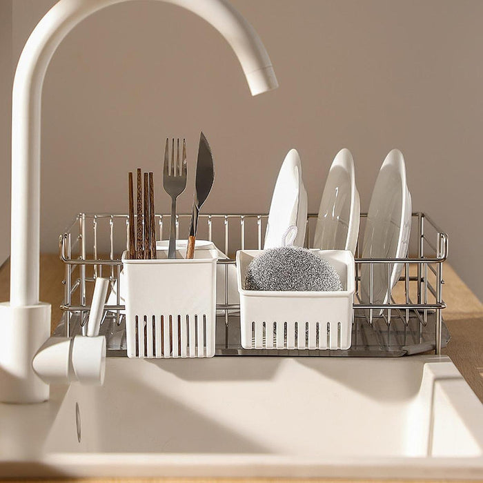 Crofta Crofta  Cutlery Drainer Utensil Drying Rack Basket Holder for Spoons Larger Utensils 11x10x8cm