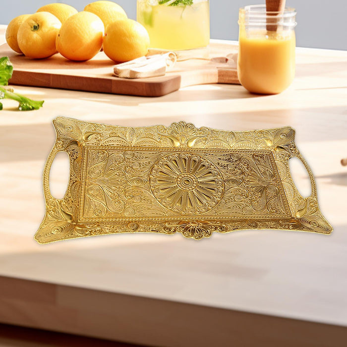 Crofta Crofta  Metal Serving Tray Sturdy Fruit Cake Tray for Countertop Cake Dressing Table