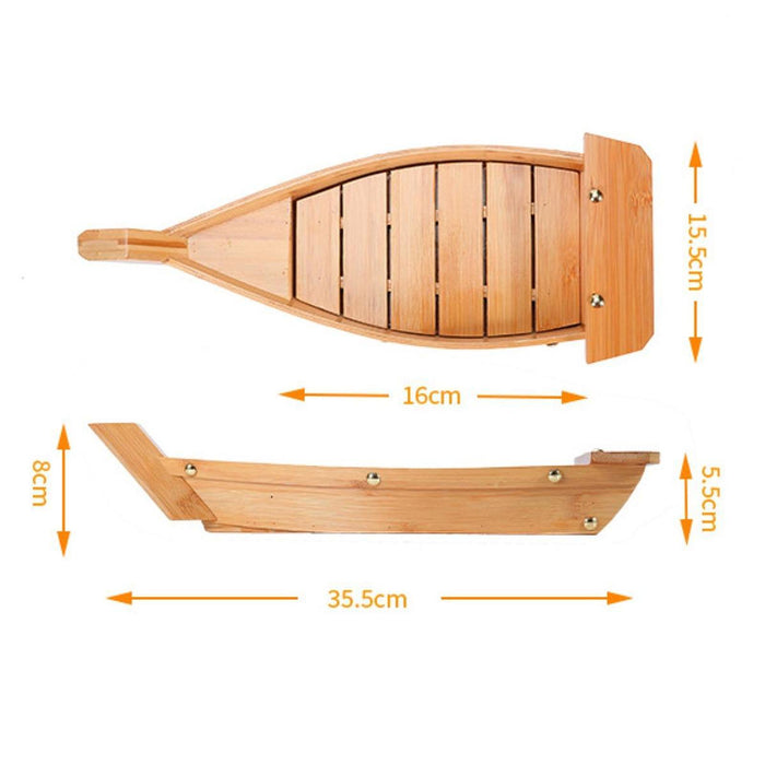 Crofta Crofta  Sushi Boat Plate Salad Serving Dish Sushi Serving Tray for Bar Cafe Catering 35.5cm length