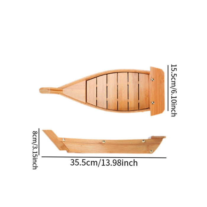 Crofta Crofta  Sushi Boat Plate Salad Serving Dish Sushi Serving Tray for Bar Cafe Catering 35.5cm length