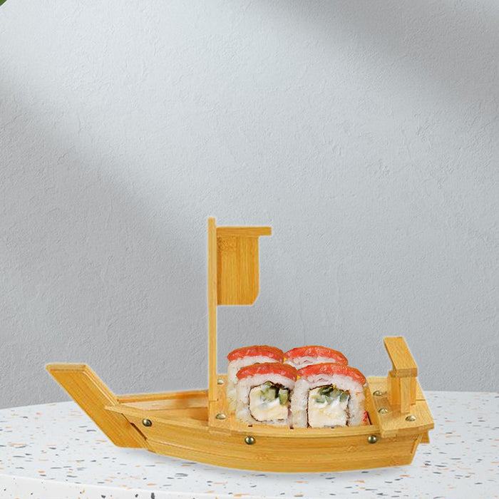 Crofta Crofta  Sushi Boat Plate Salad Serving Dish Sushi Serving Tray for Bar Cafe Catering 42.8cm length