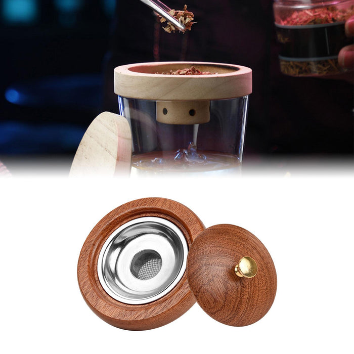 Crofta Crofta  Smoke Infuser Lid Multipurpose Scented Wood Cover for Mugs Cocktail Tumblers