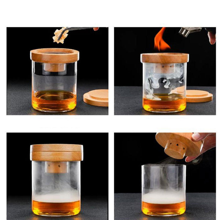 Crofta Crofta  Smoke Infuser Lid Multipurpose Scented Wood Cover for Mugs Cocktail Tumblers