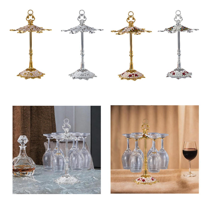 Crofta Crofta  Wine Glasses Drying Rack Tabletop Glass Display Hanger for Wine Cabinet Home Gold