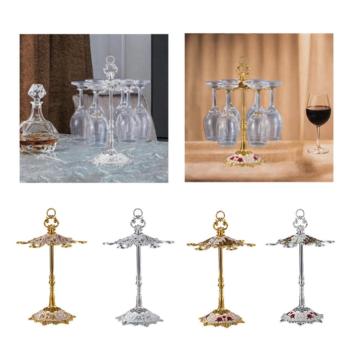 Crofta Crofta  Wine Glasses Drying Rack Tabletop Glass Display Hanger for Wine Cabinet Home Gold