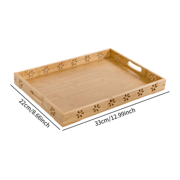 Crofta Bamboo Serving Tray Stylish Coffee Table Serving Tray for Lunch Dinner Table 33x22x5cm