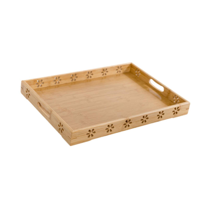 Crofta Bamboo Serving Tray Stylish Coffee Table Serving Tray for Lunch Dinner Table 33x22x5cm