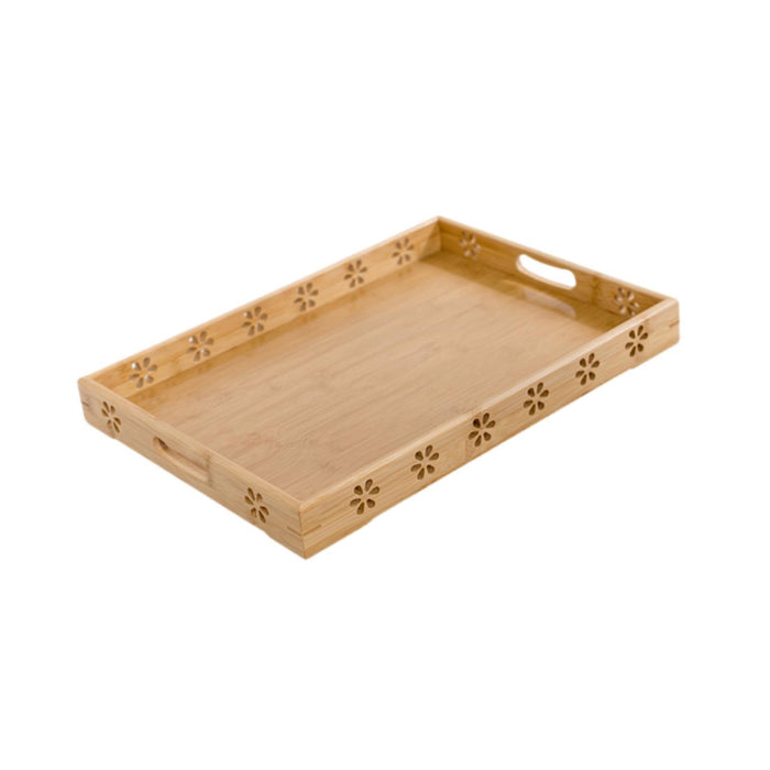 Crofta Bamboo Serving Tray Stylish Coffee Table Serving Tray for Lunch Dinner Table 33x22x5cm