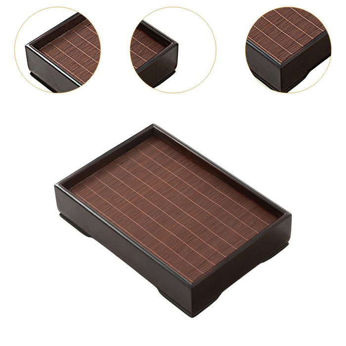 Crofta Bamboo Tea Tray Sturdy Tea Set Accessory Water Storage for Hotel Office Home S