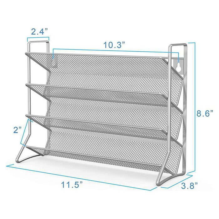 Crofta Spice Rack Organizer 4 Layer Seasoning Organizer for Kitchen Bathroom Pantry silvery