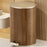 Crofta Wood Grain Trash Can with Lid Stylish Waste Bin for Hotel Toilet Living Room 9L