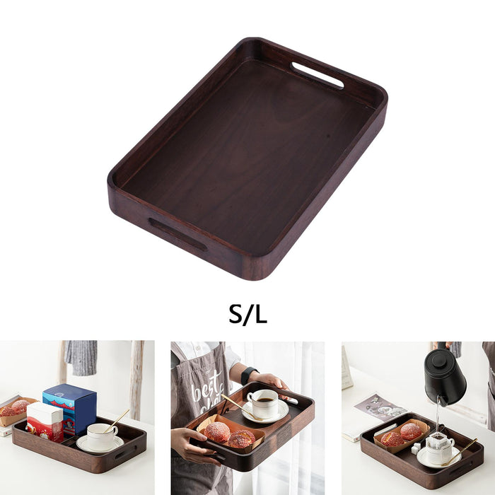 Crofta Wooden Serving Tray Wood Bed Tray Rustic Rectangle for Snacks Coffee Kitchen S