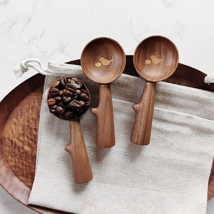 Crofta Wooden Coffee Spoon Wood Handle Tea Sugar Scoop for Cooking Condiments Sugar