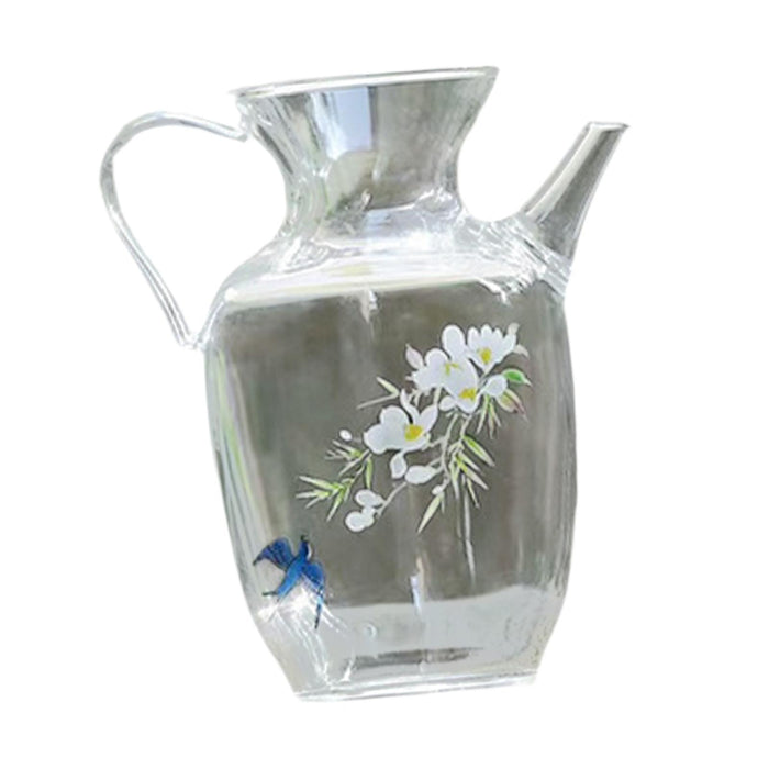 Crofta 10oz Glass Teapot Portable Iced Tea Pitcher for Flower Tea Loose Coffee