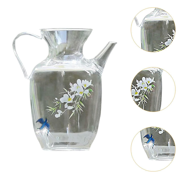 Crofta 10oz Glass Teapot Portable Iced Tea Pitcher for Flower Tea Loose Coffee