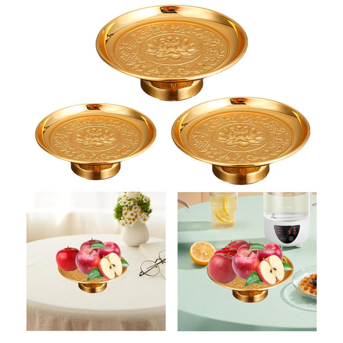 Crofta Temple Serving Tray Stable Base Tribute Serving Tray Lotus Design Fruit Bowl S