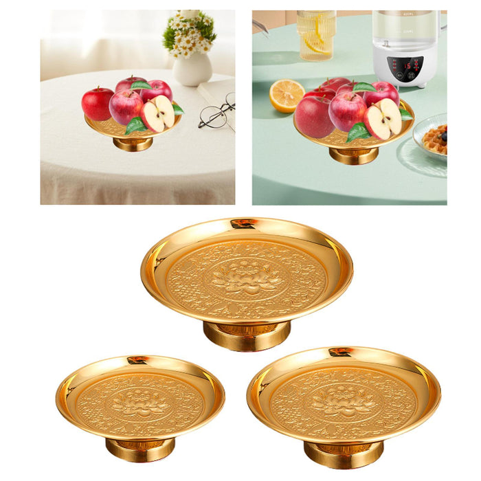 Crofta Temple Serving Tray Stable Base Tribute Serving Tray Lotus Design Fruit Bowl S