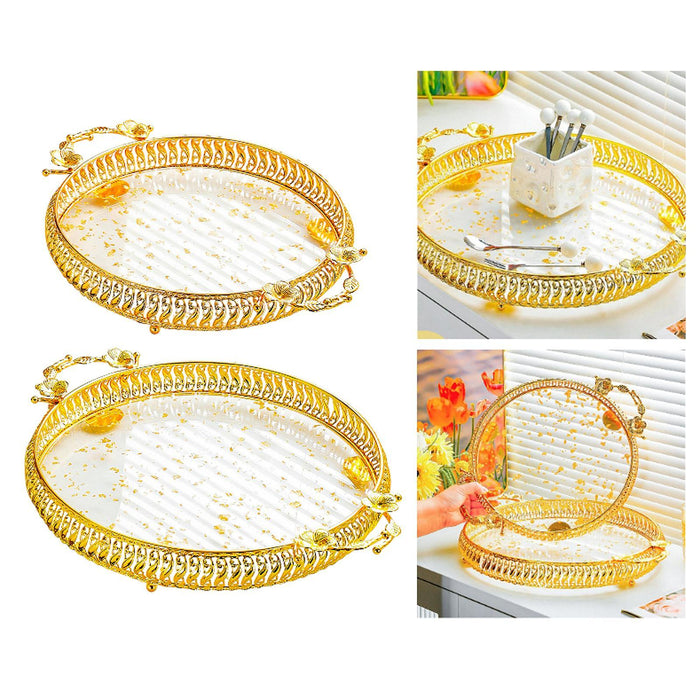 Crofta Decorative Kitchen Platter Decorative Fruit Tray for Donut Cheesecake Cheese M