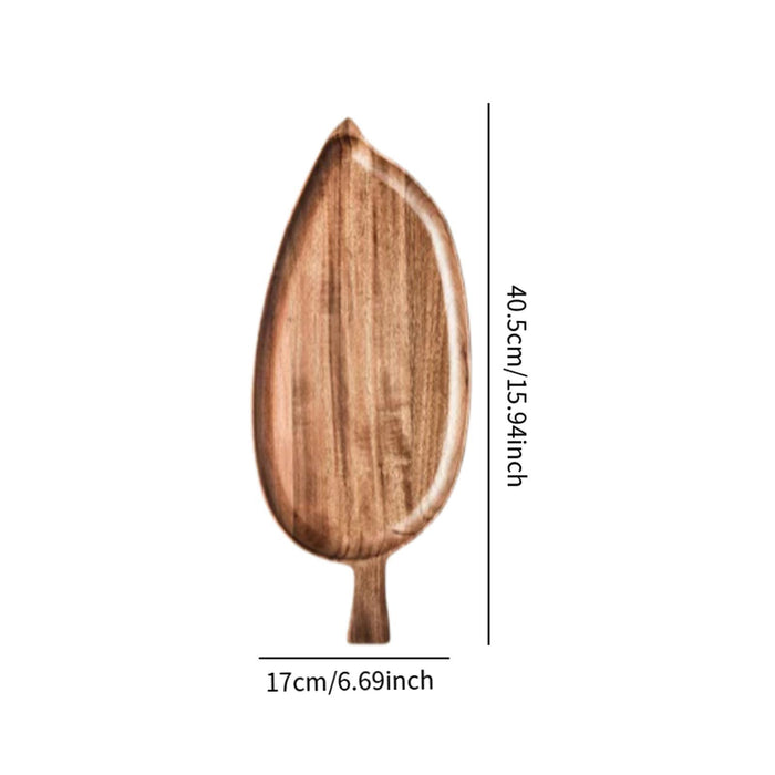 Crofta Wood Serving Tray Leaf Shaped Serving Decorative Tray for Cake Salad Wedding L