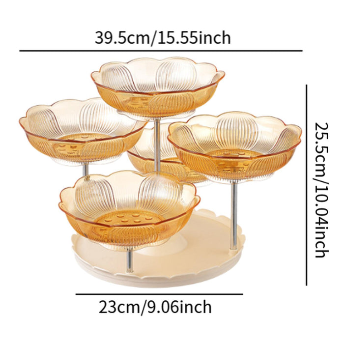 Crofta Multilayer Fruit Plate Stylish Snack Serving Tray for Party Living Room Home Yellow