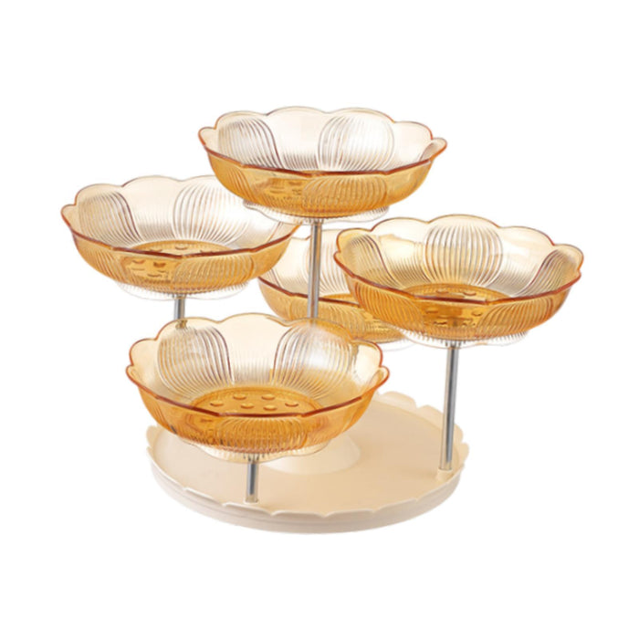 Crofta Multilayer Fruit Plate Stylish Snack Serving Tray for Party Living Room Home Yellow