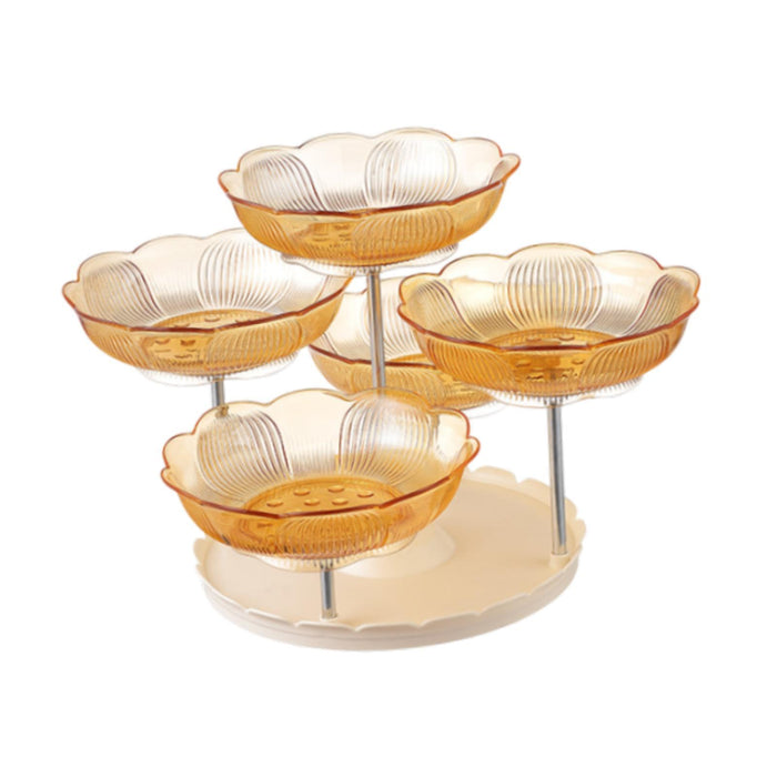 Crofta Multilayer Fruit Plate Stylish Snack Serving Tray for Party Living Room Home Yellow