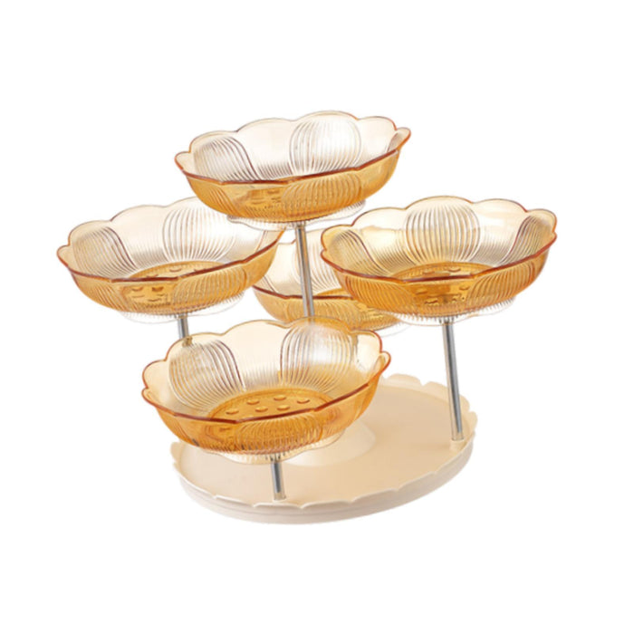 Crofta Multilayer Fruit Plate Stylish Snack Serving Tray for Party Living Room Home Yellow