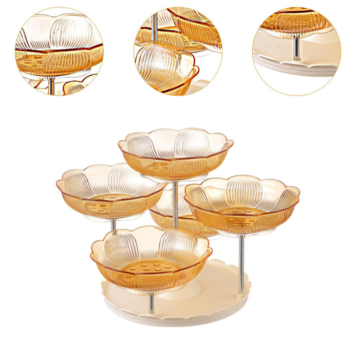 Crofta Multilayer Fruit Plate Stylish Snack Serving Tray for Party Living Room Home Yellow