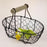 Crofta Wire Egg Basket Retro Rustic Iron Storage Basket for Farmhouse Tabletop Home Black