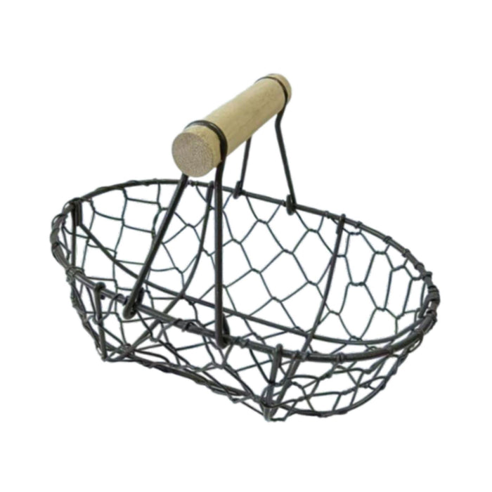 Crofta Wire Egg Basket Retro Rustic Iron Storage Basket for Farmhouse Tabletop Home Coffee