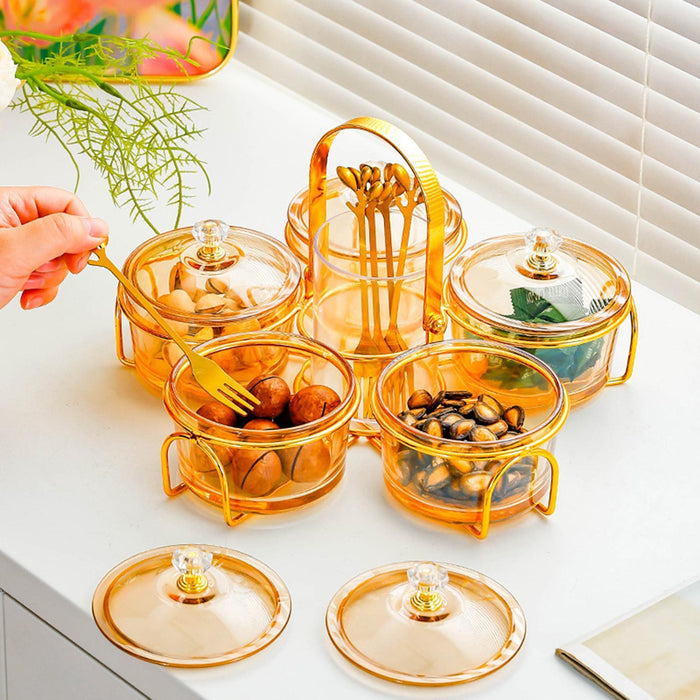 Crofta Candy and Nut Dishes Dried Fruit Snack Serving Plate for Candy Cakes Cookies amber