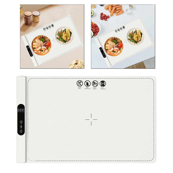 Crofta Electric Warming Tray Roll up Food Warming Mat for Buffets Home Serving Food White