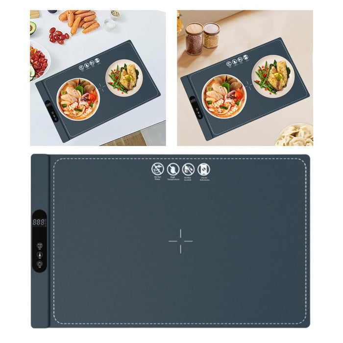 Crofta Electric Warming Tray Roll up Food Warming Mat for Buffets Home Serving Food Gray