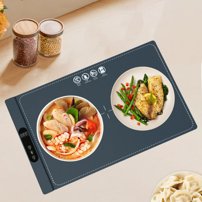 Crofta Electric Warming Tray Roll up Food Warming Mat for Buffets Home Serving Food Gray