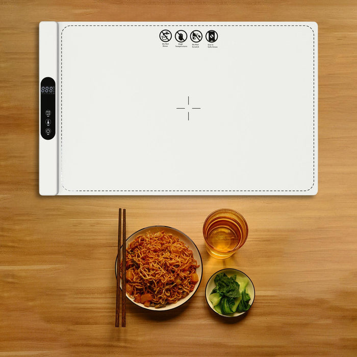 Crofta Warming Mat for Food Portable Electric Warming Tray for Home Dinners Buffets white