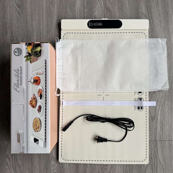 Crofta Warming Mat for Food Portable Electric Warming Tray for Home Dinners Buffets white