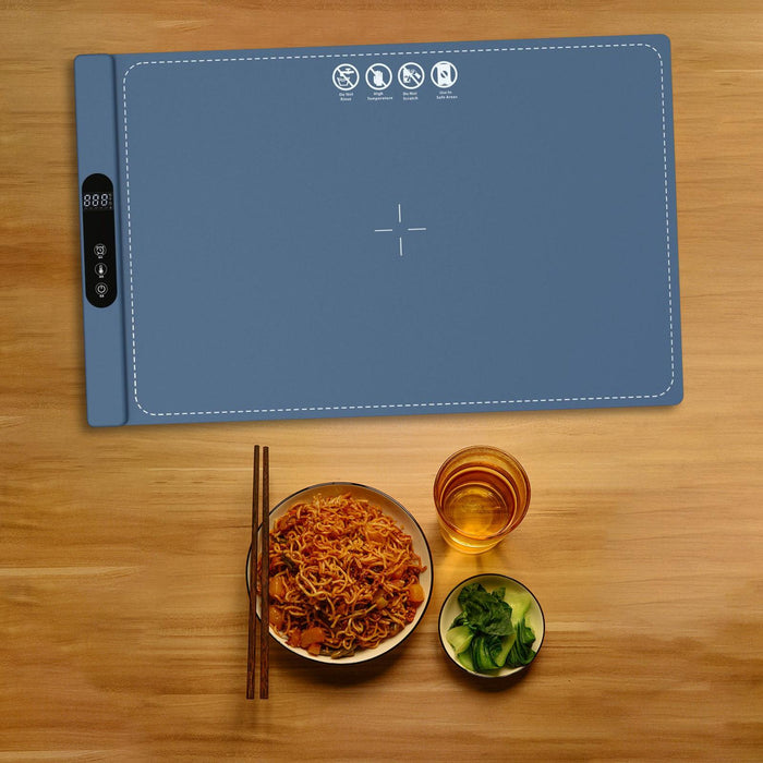 Crofta Warming Mat for Food Portable Electric Warming Tray for Home Dinners Buffets blue