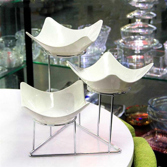 Crofta 3 Tier Serving Stand Buffet Container Holder Frame Platter Stand for Kitchen