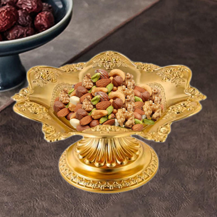 Crofta Lotus Fruit Plate Multipurpose Desktop for Coffee Table Bedside Table (Gold)