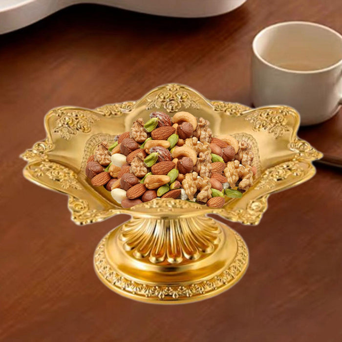 Crofta Lotus Fruit Plate Multipurpose Desktop for Coffee Table Bedside Table (Gold)