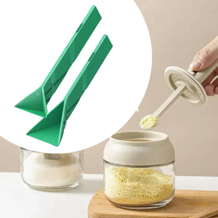 Crofta 2 Pieces Folds Flat Measuring Spoons Multifunctional for Kitchen Baking Cook Green