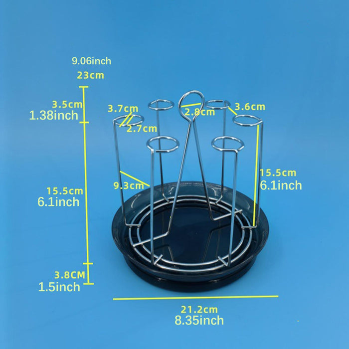 Crofta Cup Drying Holder with Drain Tray Bottle Drying Rack for Home Kitchen Office B Argent