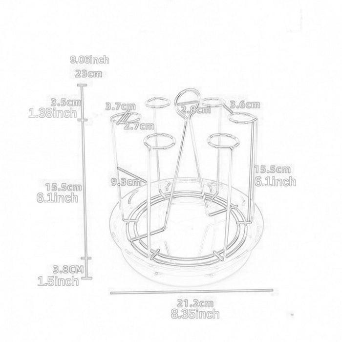 Crofta Cup Drying Holder with Drain Tray Bottle Drying Rack for Home Kitchen Office A Gold
