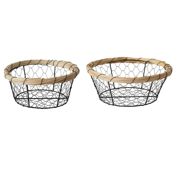 Crofta Iron Wire Woven Basket Fruit Holder for Dining Table Cabinet Kitchen Counter 19cmx8cm