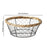 Crofta Iron Wire Woven Basket Fruit Holder for Dining Table Cabinet Kitchen Counter 25cmx9.5cm