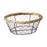 Crofta Iron Wire Woven Basket Fruit Holder for Dining Table Cabinet Kitchen Counter 25cmx9.5cm