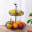 Crofta Layered Vegetable Fruit Wire Basket Stand Detachable Tray for Counter Sturdy 2 Tiers