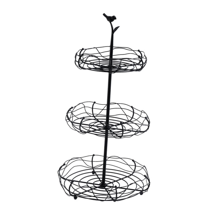 Crofta Layered Vegetable Fruit Wire Basket Stand Detachable Tray for Counter Sturdy 3 Tiers